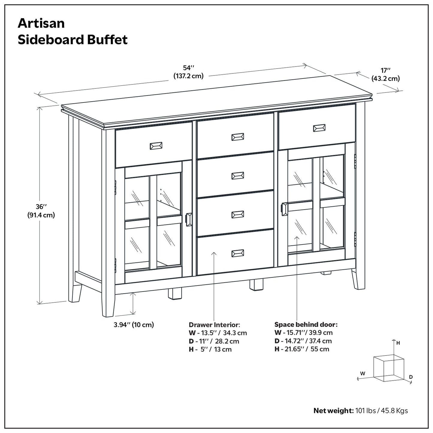 Honey Brown | Artisan Sideboard Buffet