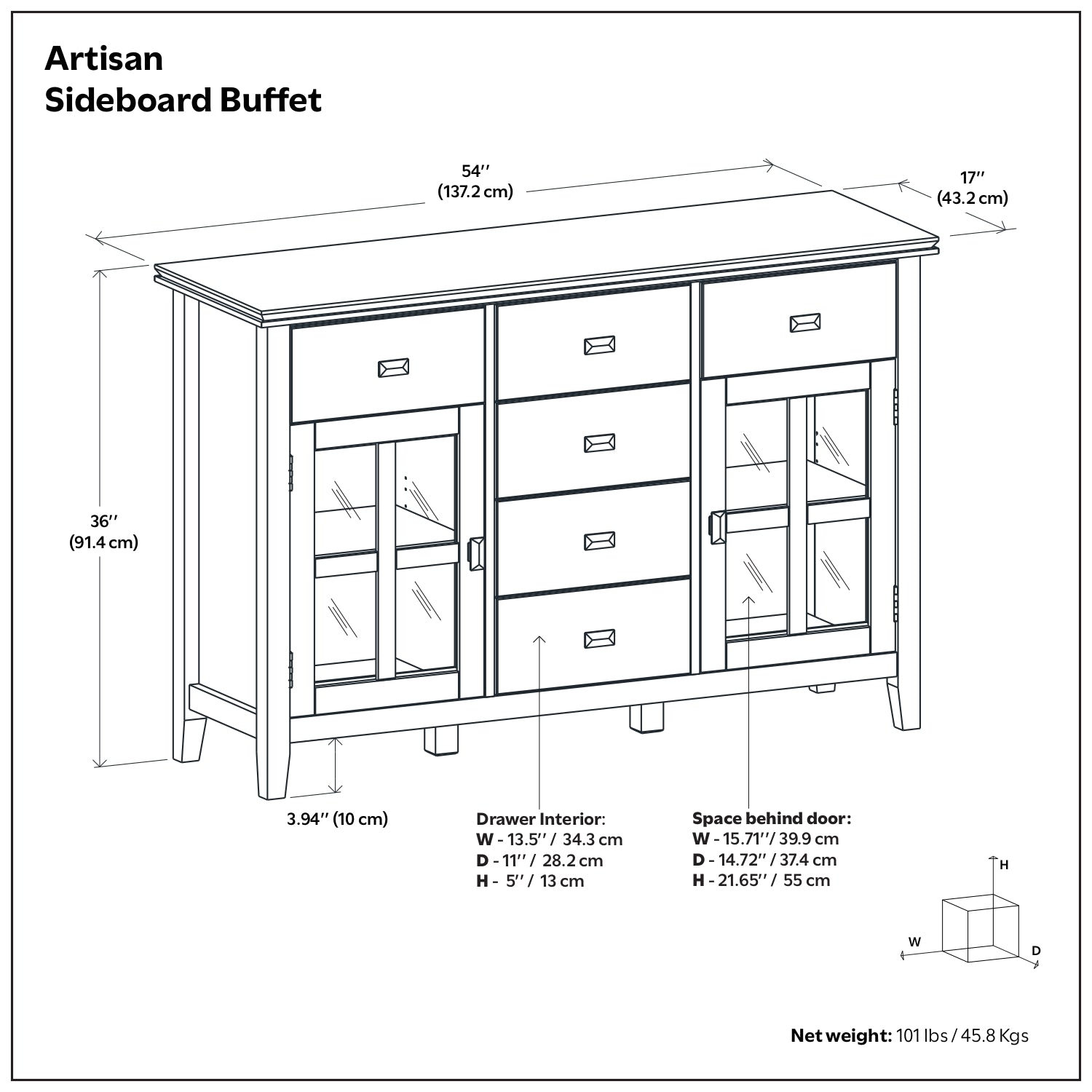 Honey Brown | Artisan Sideboard Buffet
