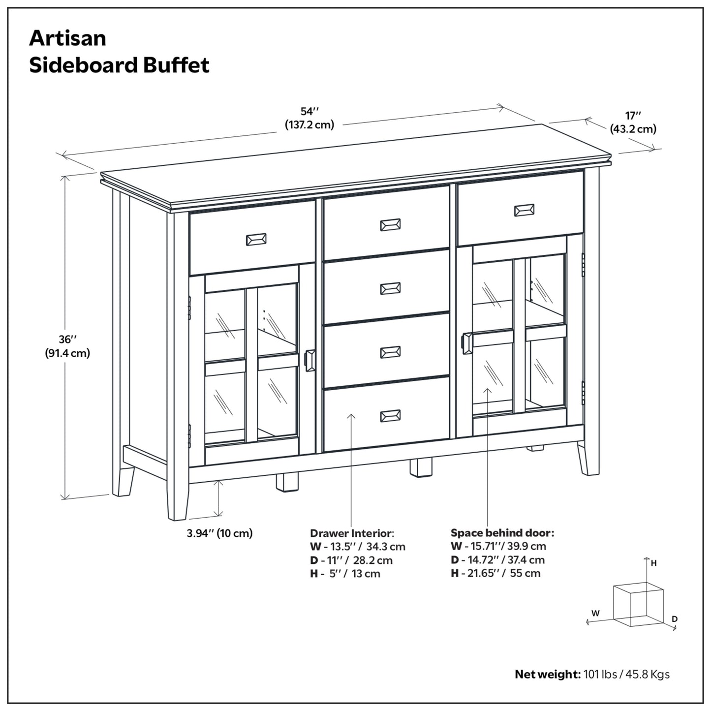 Rustic Natural Aged Brown | Artisan Sideboard Buffet