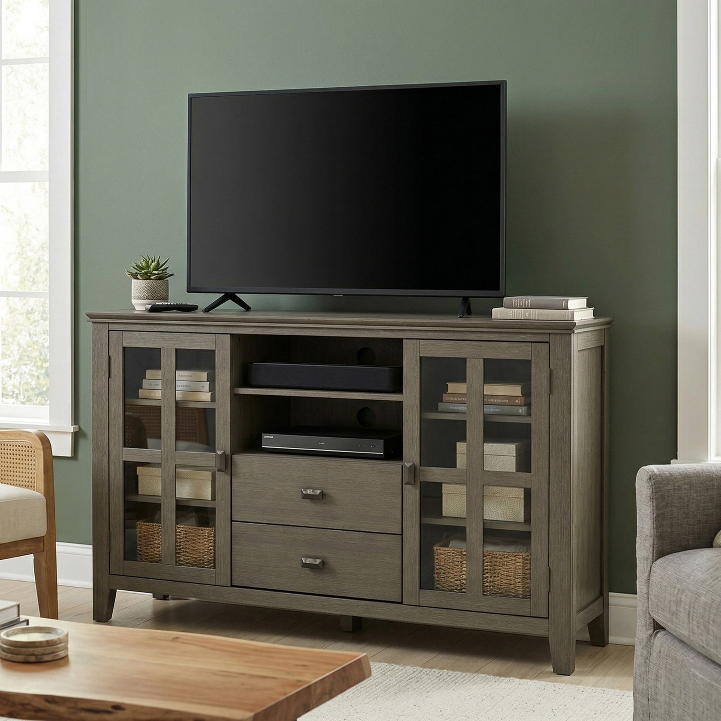 Farmhouse Grey | Artisan Tall TV Media Stand