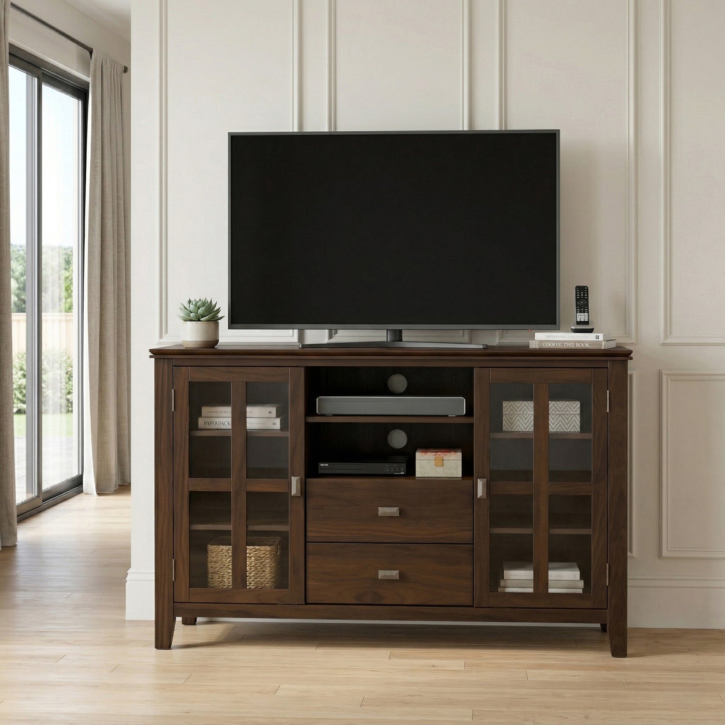 Tobacco Brown | Artisan Tall TV Media Stand
