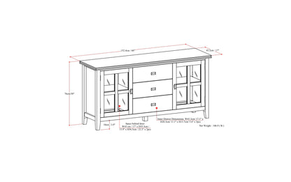 Dark Chestnut Brown | Artisan Large Sideboard Buffet