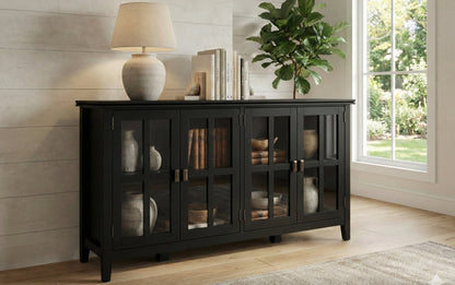 Black | Artisan Wide 4 Door Storage Cabinet