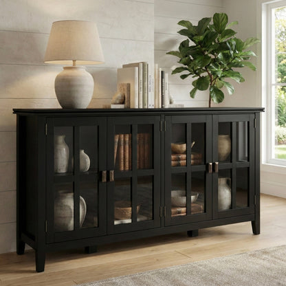 Black | Artisan Wide 4 Door Storage Cabinet