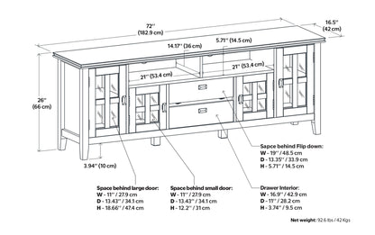 Honey Brown | Artisan 72 inch TV Media Stand