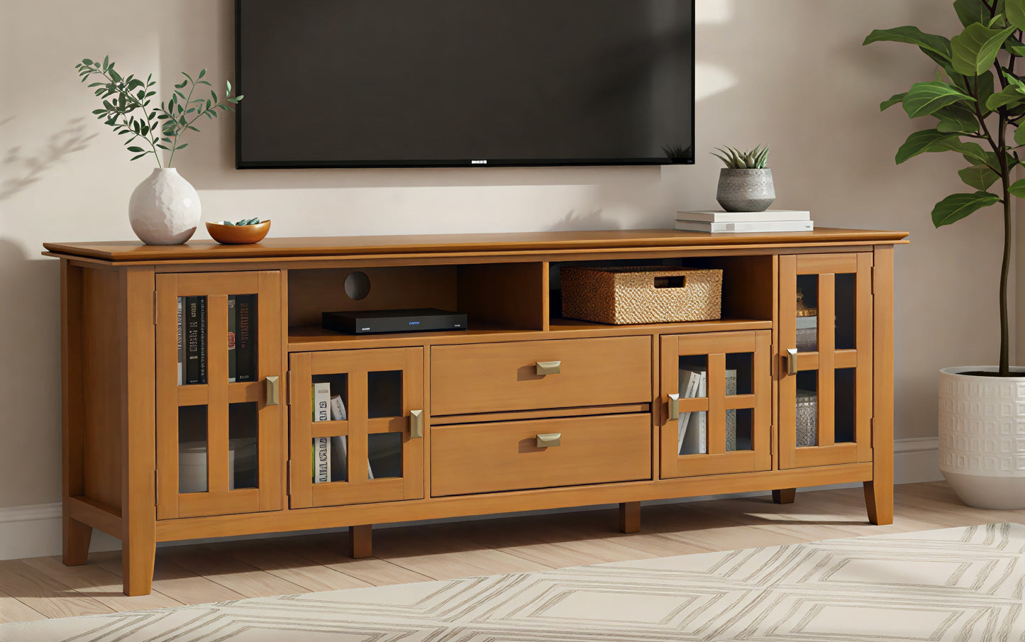 Honey Brown | Artisan 72 inch Tall TV Stand