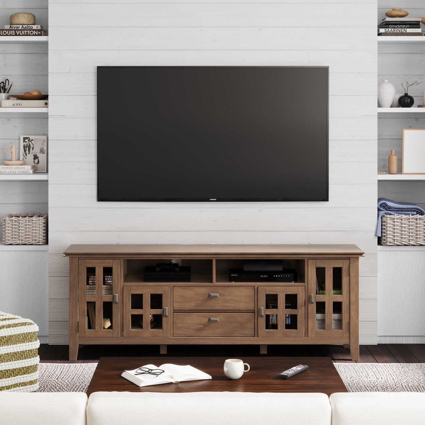 Rustic Natural Aged Brown | Artisan 72 inch TV Media Stand