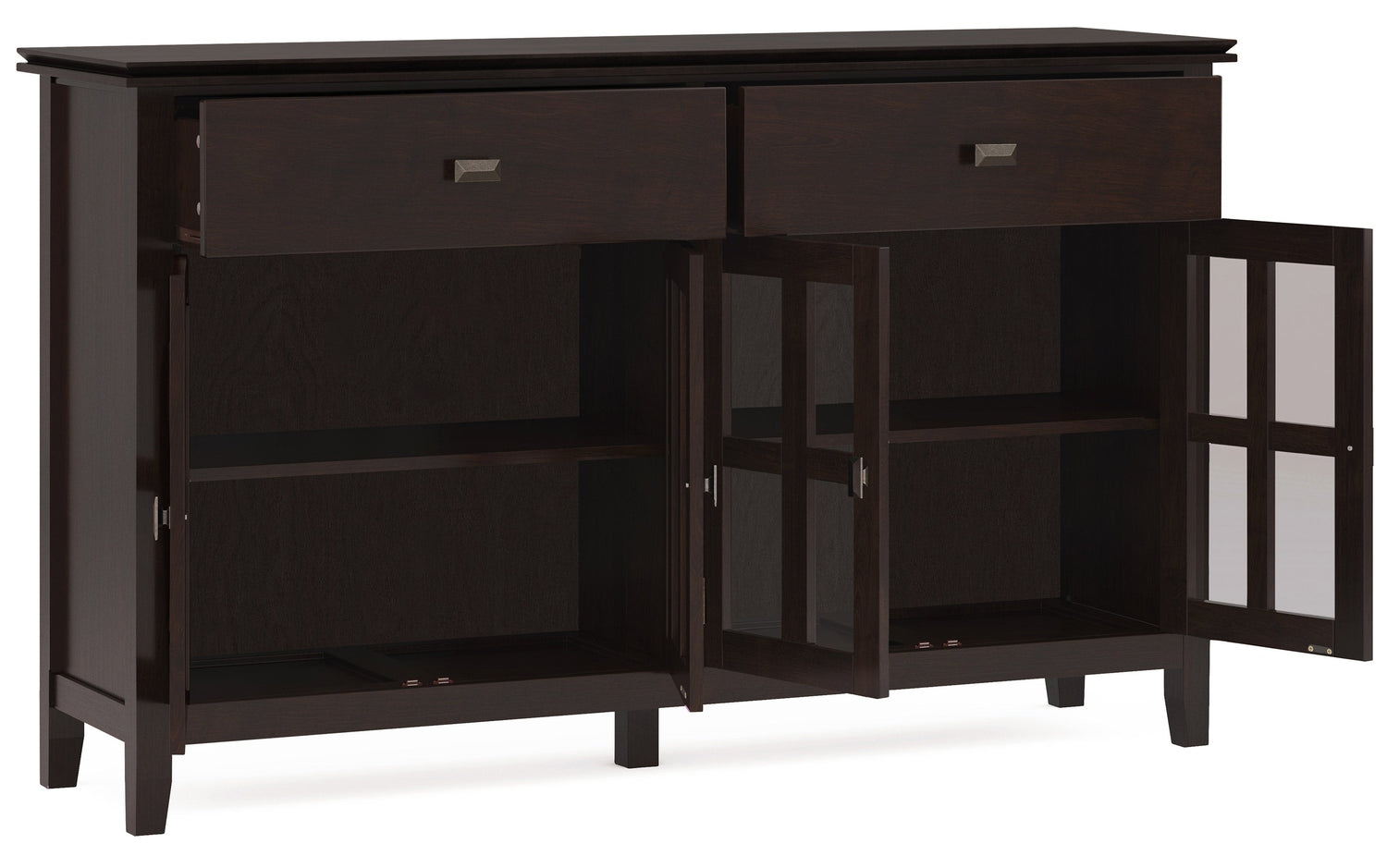 Dark Chestnut Brown | Artisan Large 4 Door Sideboard Buffet