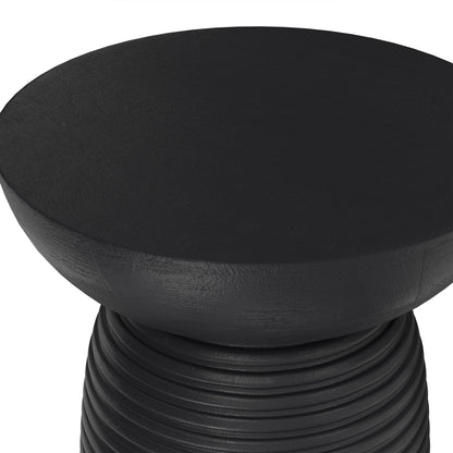 Black | Boyd 13 inch Ribbed Accent Table