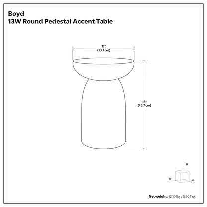 Raven Black | Boyd 13W Round Pedestal Dimple Accent Table