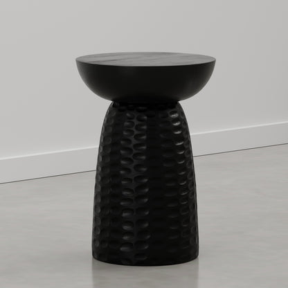 Raven Black | Boyd 13W Round Pedestal Dimple Accent Table
