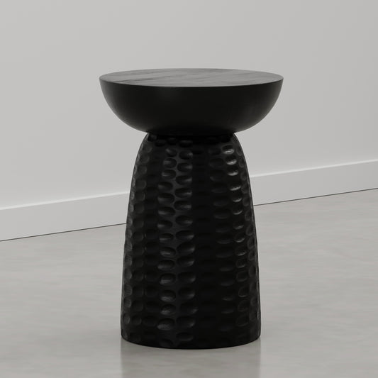 Raven Black | Boyd 13W Round Pedestal Dimple Accent Table