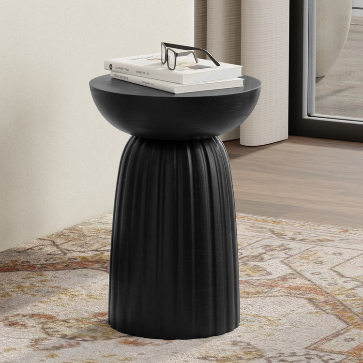 Black | Boyd 13 inch Stripe Accent Table