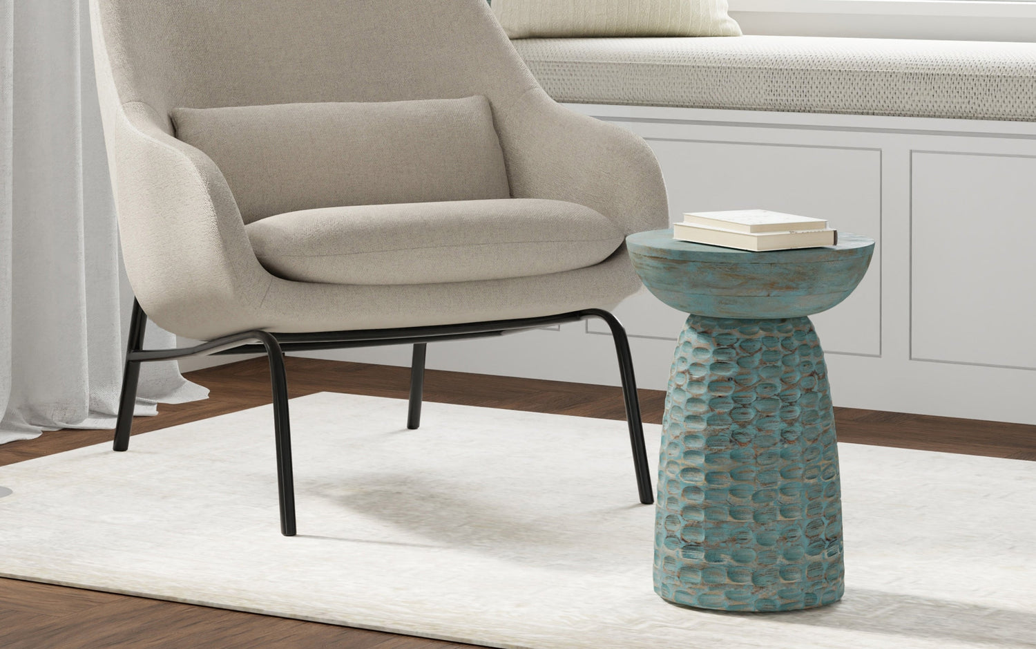 Teal Wash | Boyd Wooden Accent Table