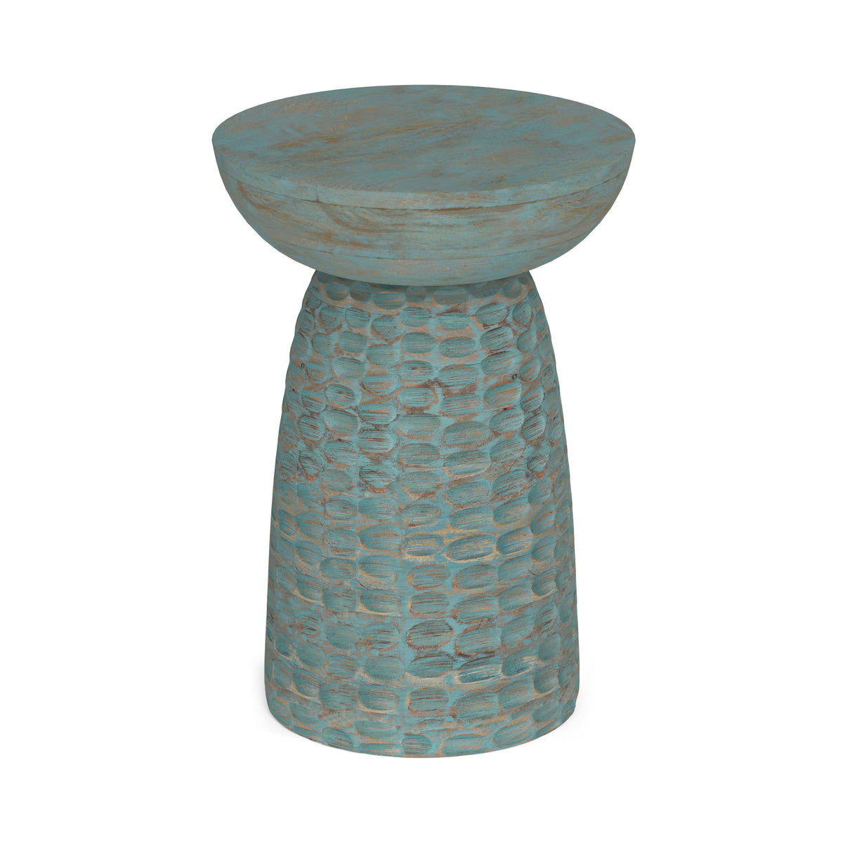 Teal Wash | Boyd 13 inch Accent Table in Mango