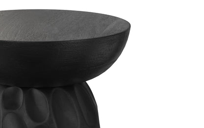 Black | Boyd 13 inch V-Chisel Accent Table