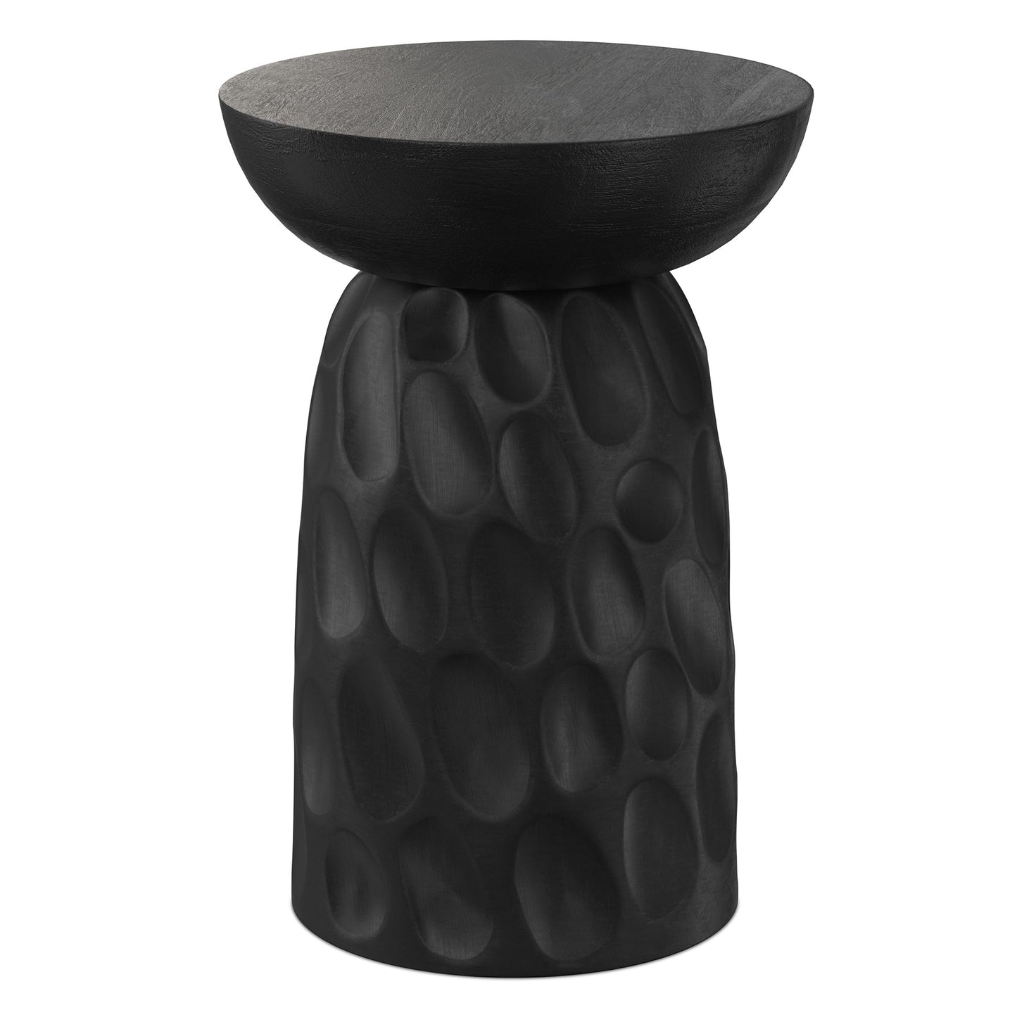 Black | Boyd 13 inch V-Chisel Accent Table