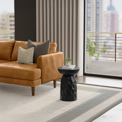Black | Boyd 13 inch V-Chisel Accent Table