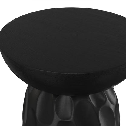 Black | Boyd 13 inch V-Chisel Accent Table