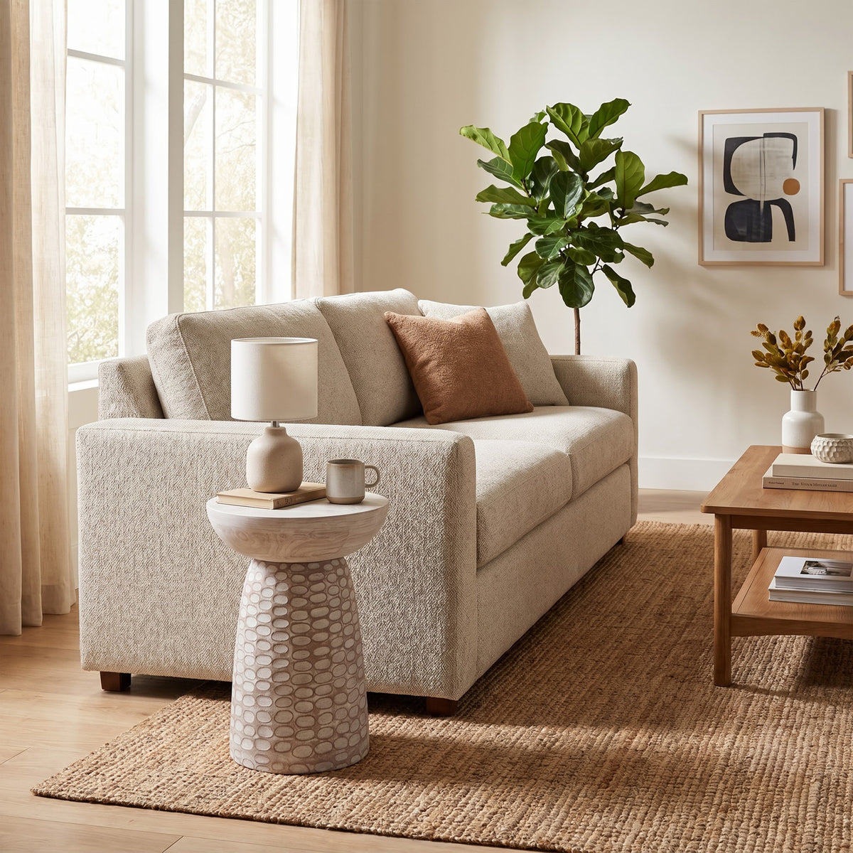 White Wash | Boyd 13 inch Accent Table in Mango