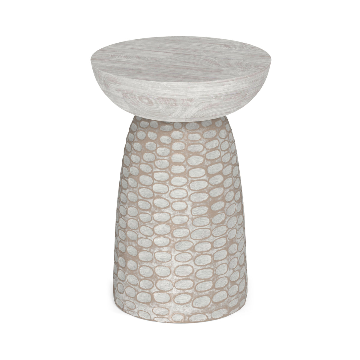 White Wash | Boyd 13 inch Accent Table in Mango
