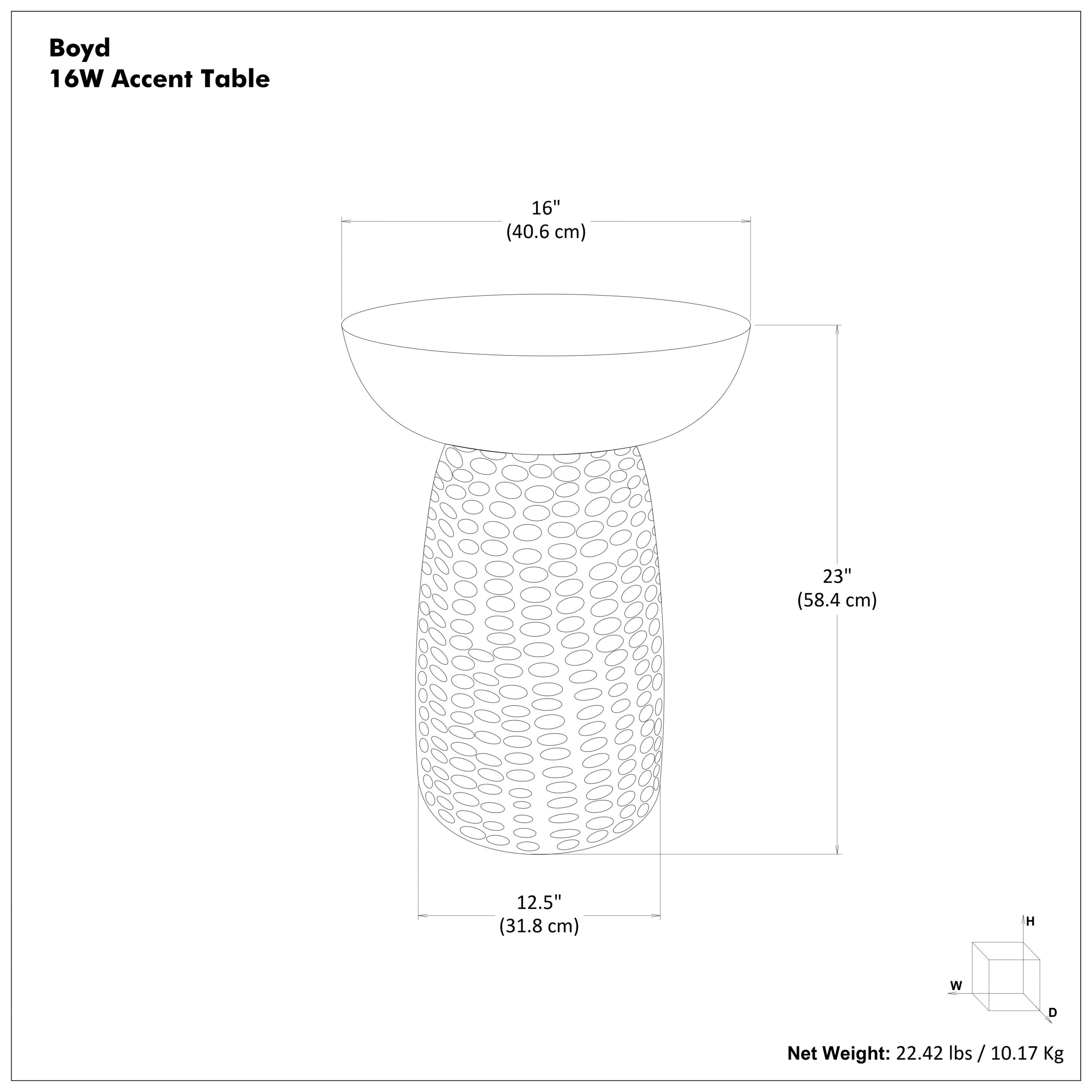 Black 16 inch | Boyd 16 inch Accent Table