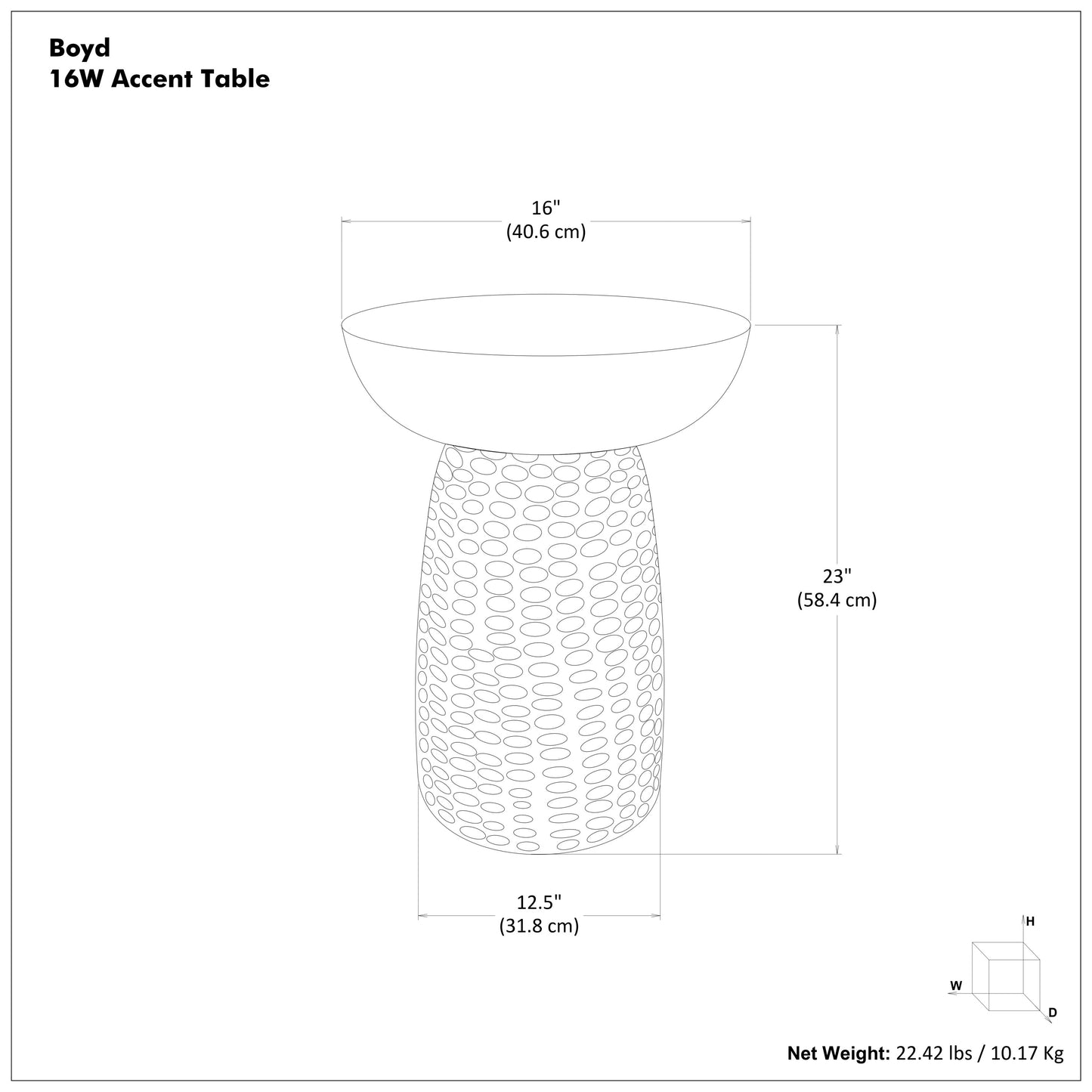 Teal Wash 16 inch | Boyd 16 inch Accent Table
