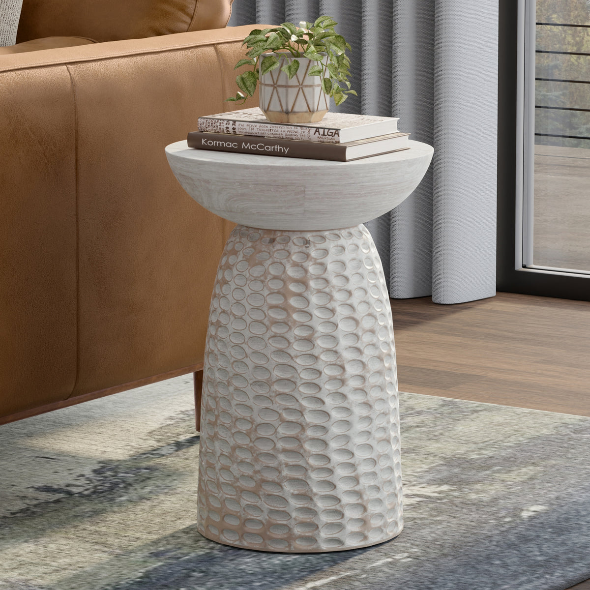 White Wash 16 inch | Boyd 16 inch Accent Table