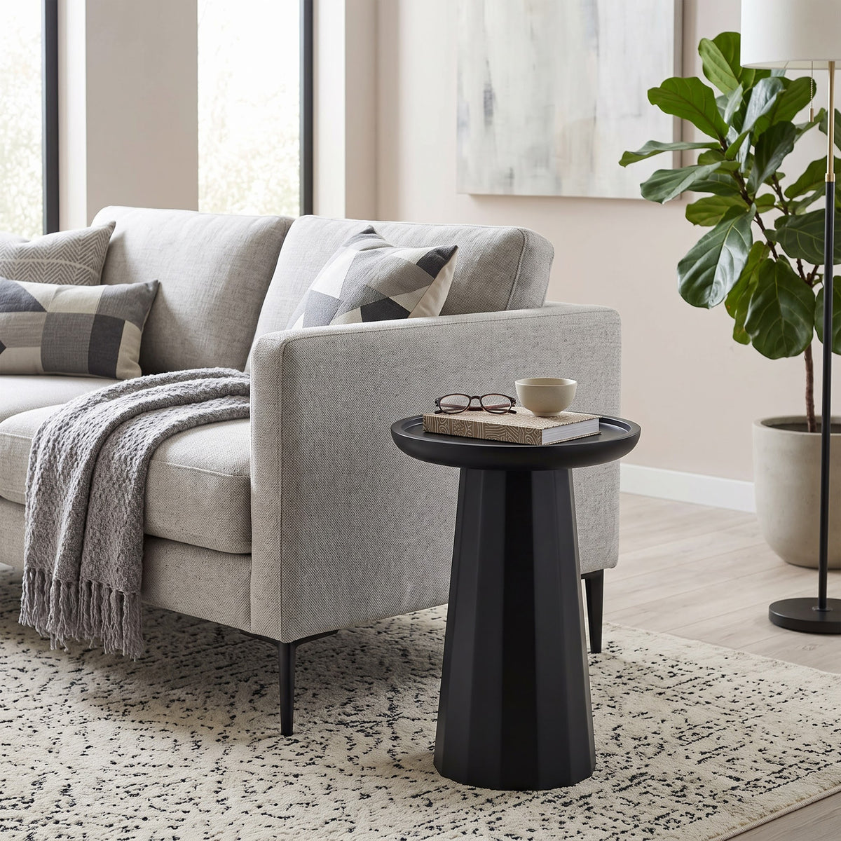 Black | Dayton Wooden Accent Table in Mango