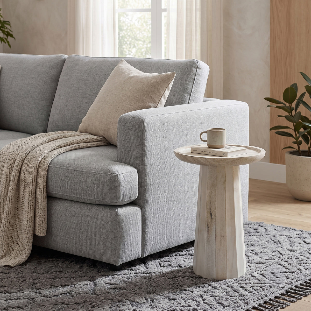White Wash | Dayton Wooden Accent Table in Mango