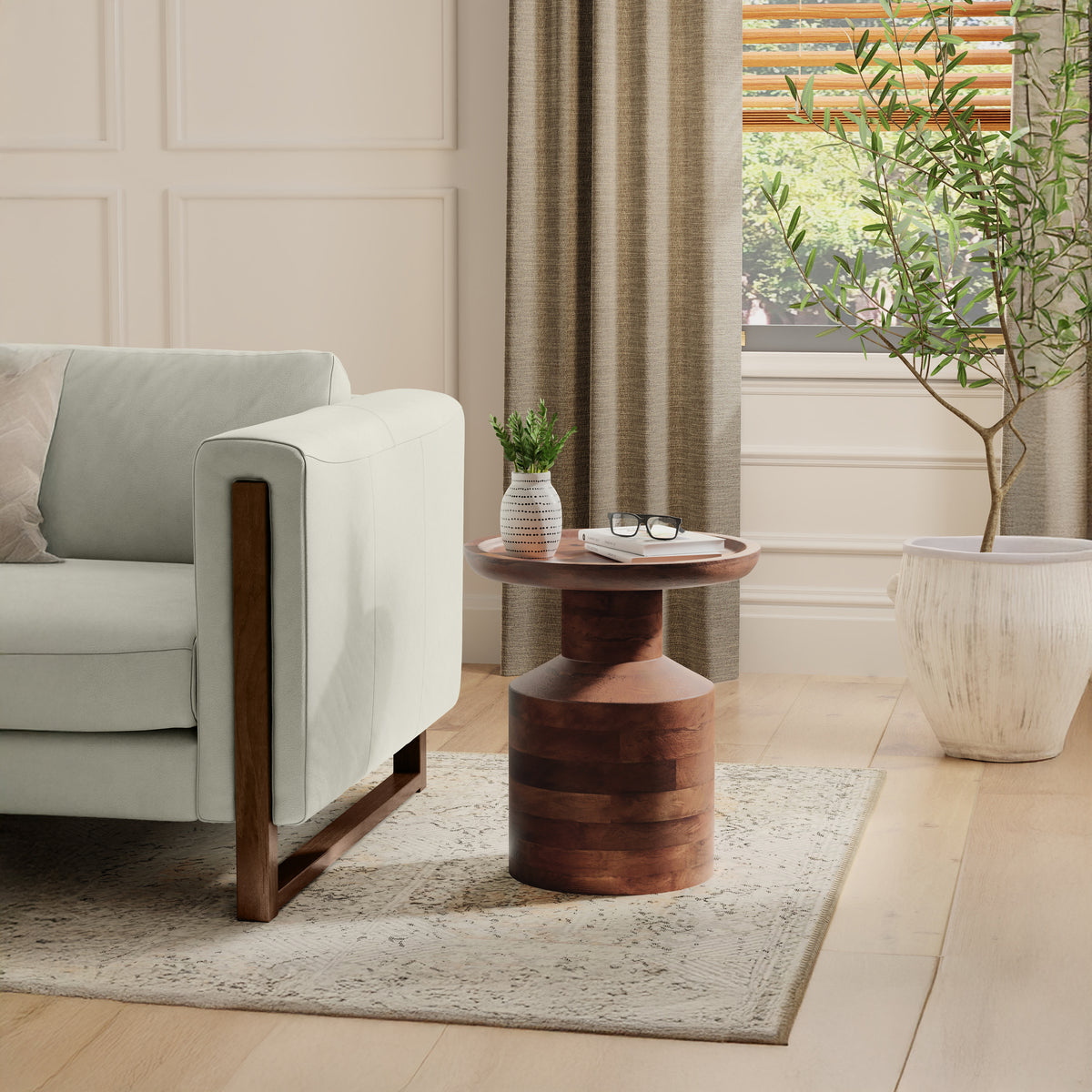 Warm Dark Brown | Haynes Wooden Accent Table in Mango
