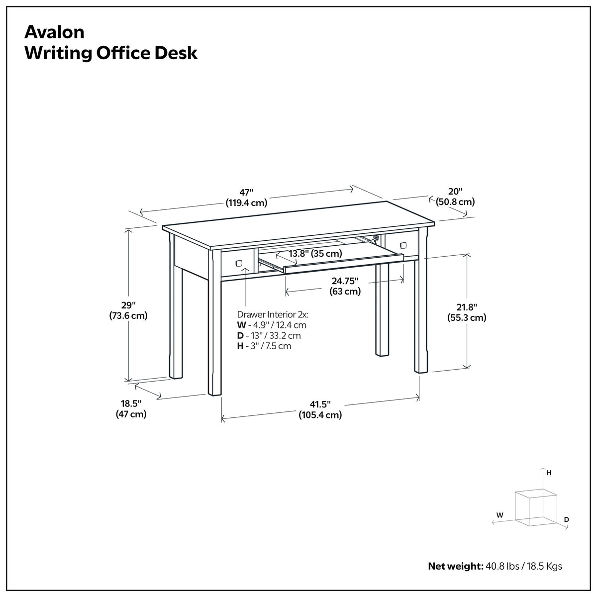 Brunette Brown | Avalon Desk