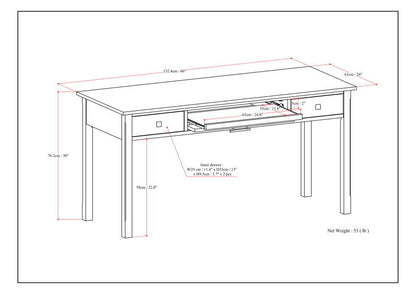 Tobacco Brown | Avalon Large Desk