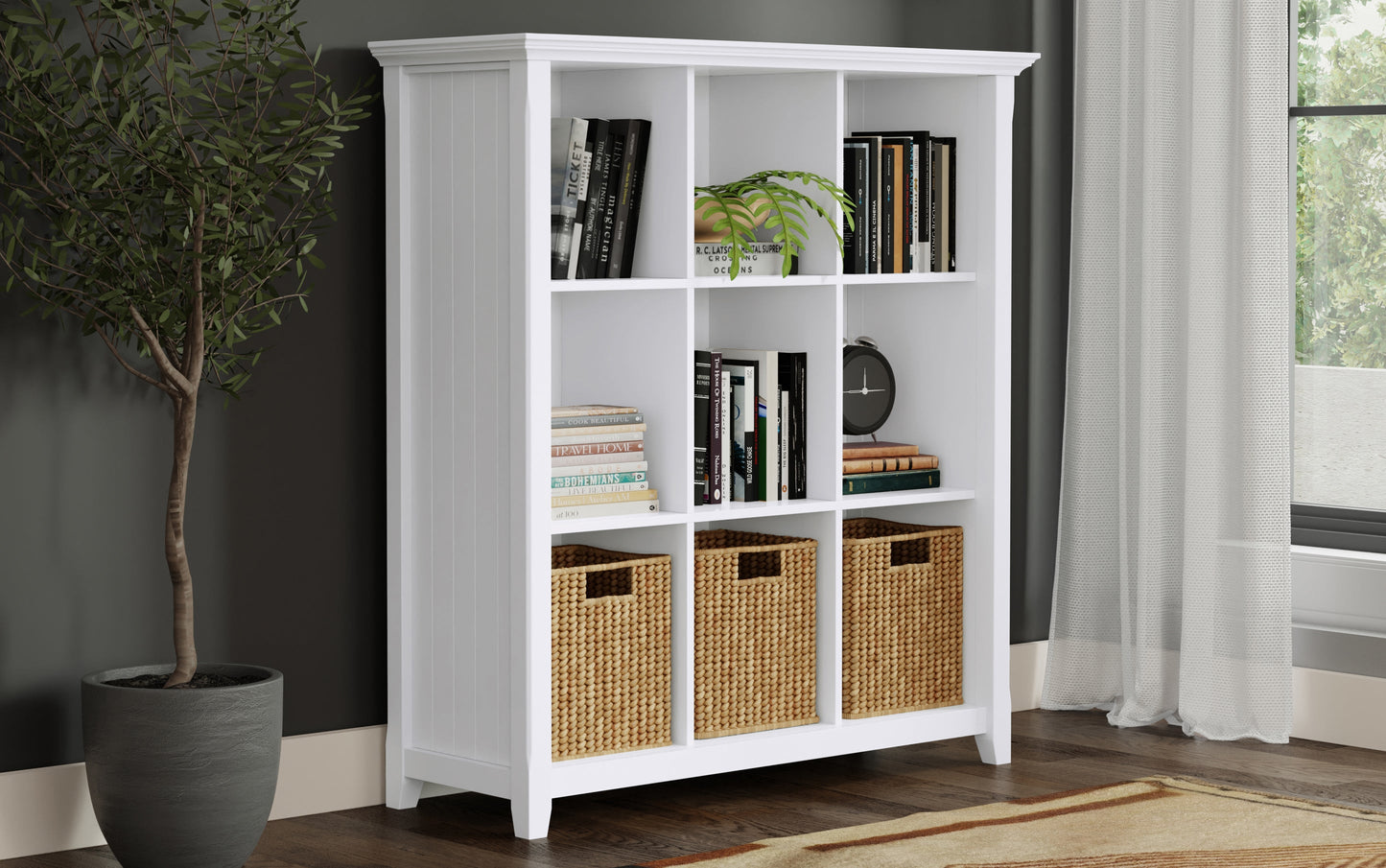 White | Acadian 9 Cube Bookcase
