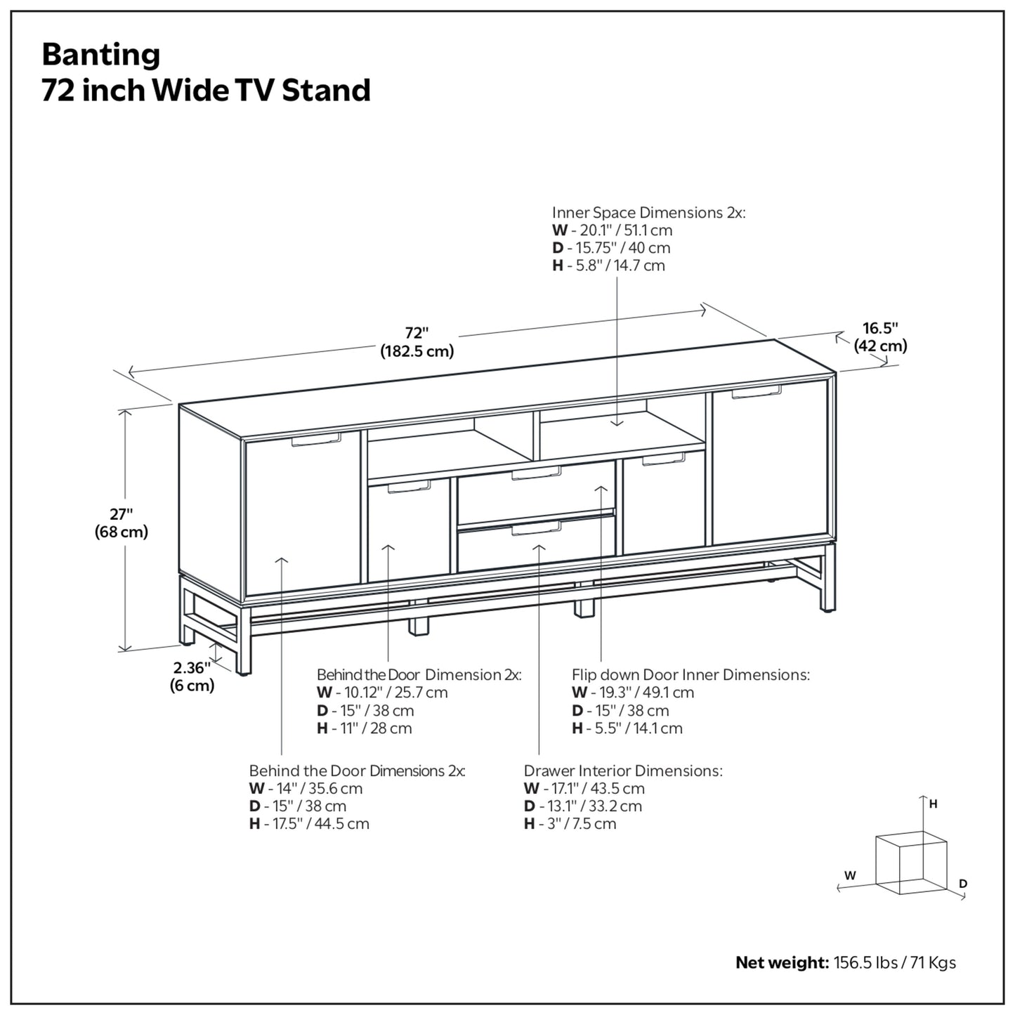Banting 72 inch TV Stand