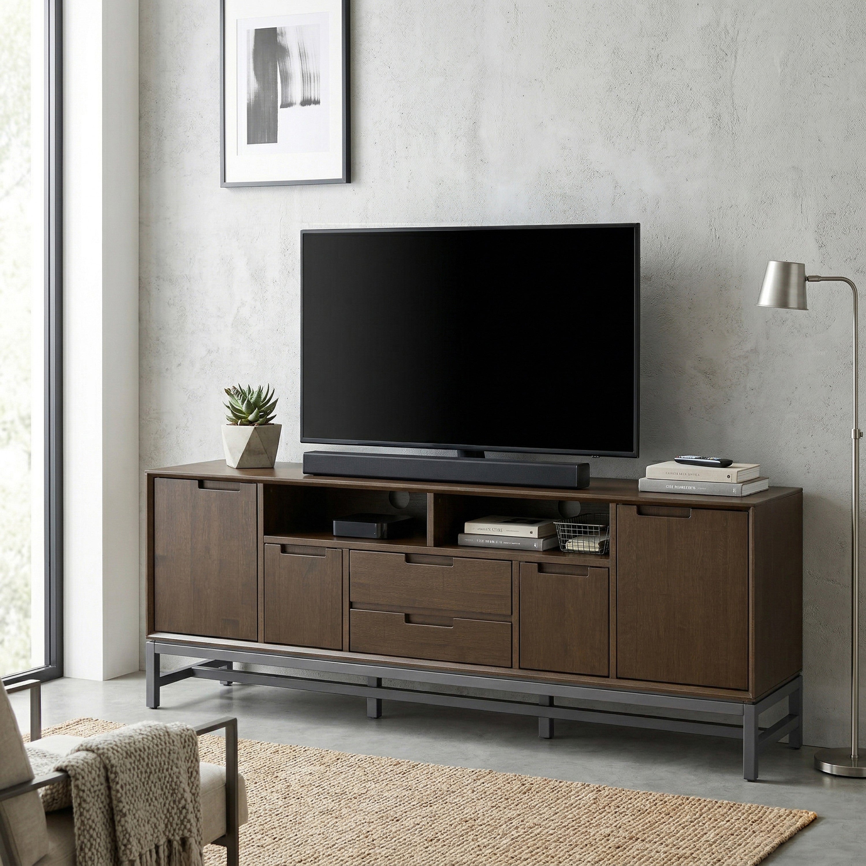 72 Inch TV Stand | Banting Mid-Century Modern TV Console – Simpli Home
