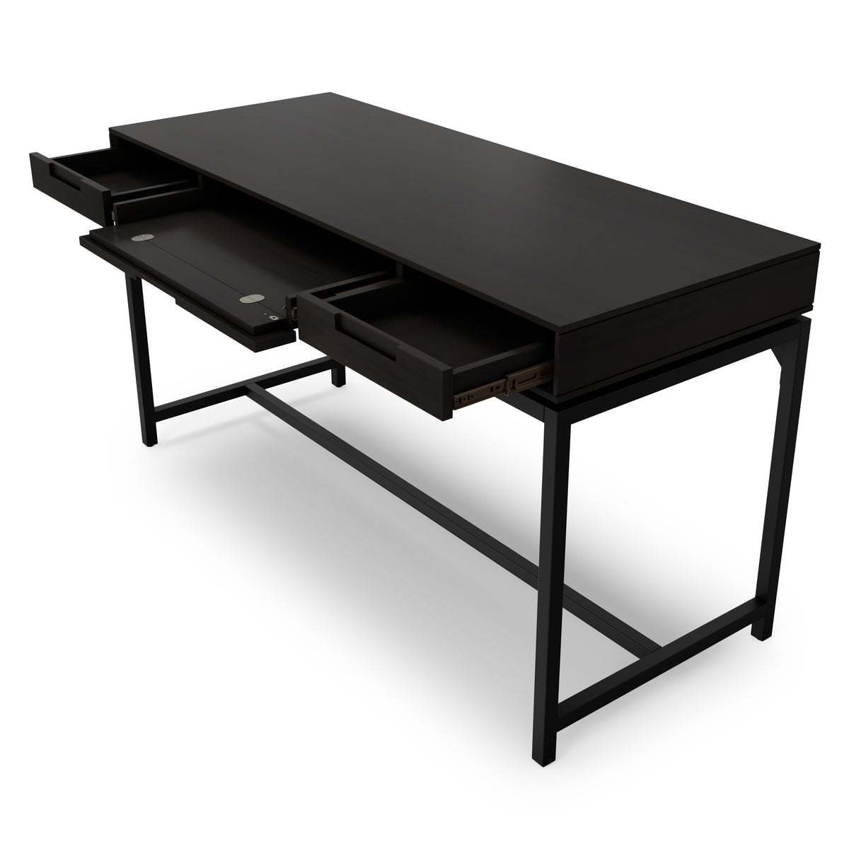 Hickory Brown Solid Wood - Rubberwood | Banting Mid Century Desk