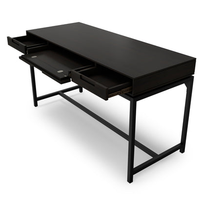 Hickory Brown Solid Wood - Rubberwood | Banting Mid Century Desk