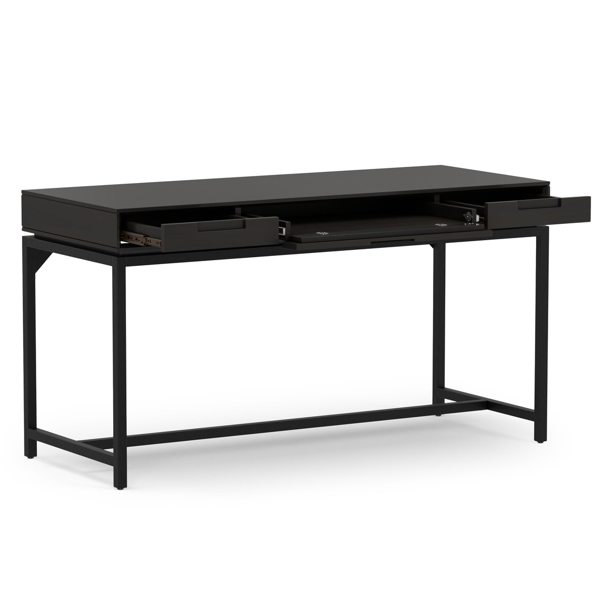 Hickory Brown Solid Wood - Rubberwood | Banting Mid Century Desk