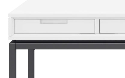 White Solid Wood - Rubberwood | Banting Mid Century Desk in White