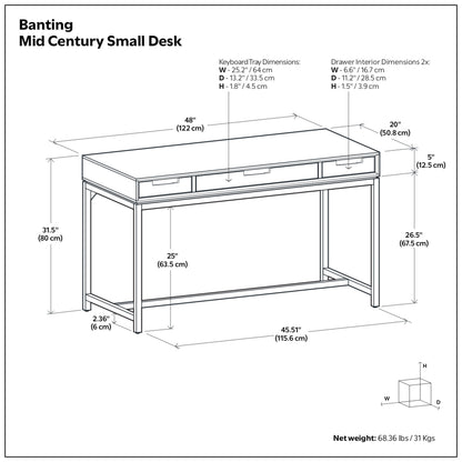 Banting Mid Century Small Desk