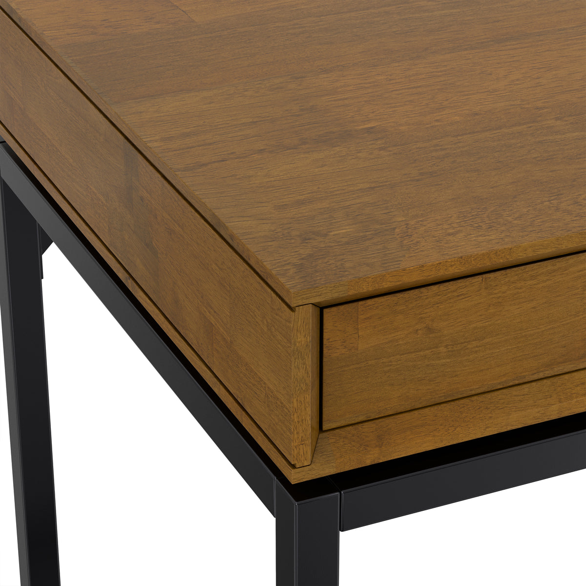 Medium Saddle Brown Rubberwood | Banting Mid Century Wide Desk in Rubberwood