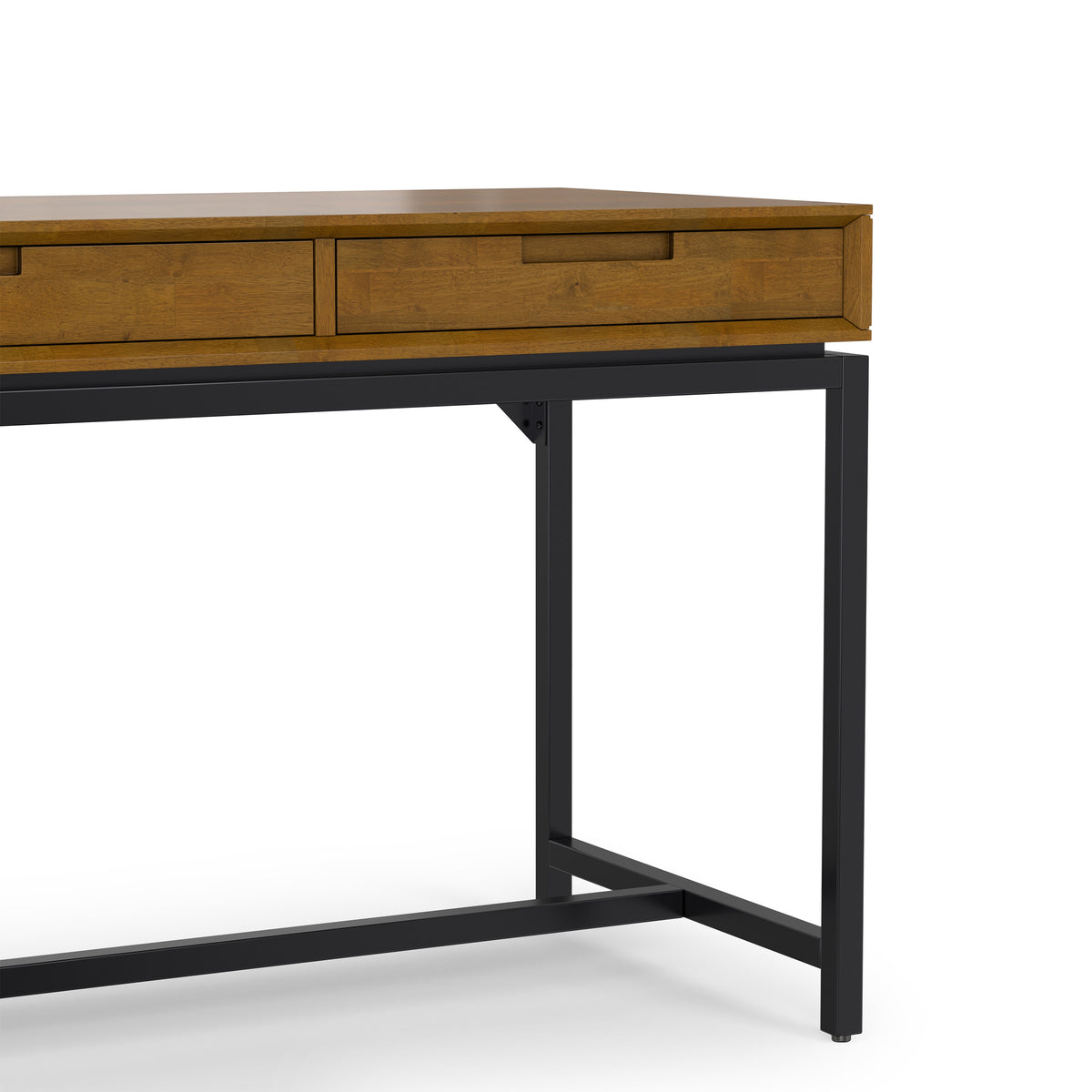 Medium Saddle Brown Rubberwood | Banting Mid Century Wide Desk in Rubberwood