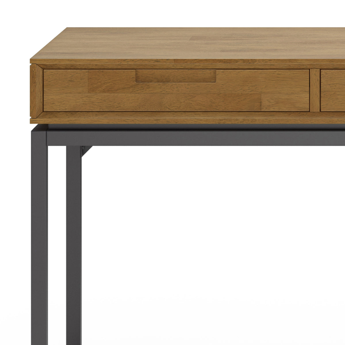 Medium Saddle Brown Rubberwood | Banting Mid Century Wide Desk in Rubberwood