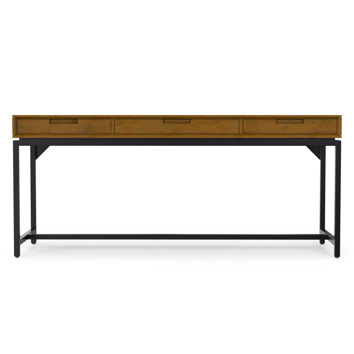 Medium Saddle Brown Rubberwood | Banting Mid Century Wide Desk in Rubberwood