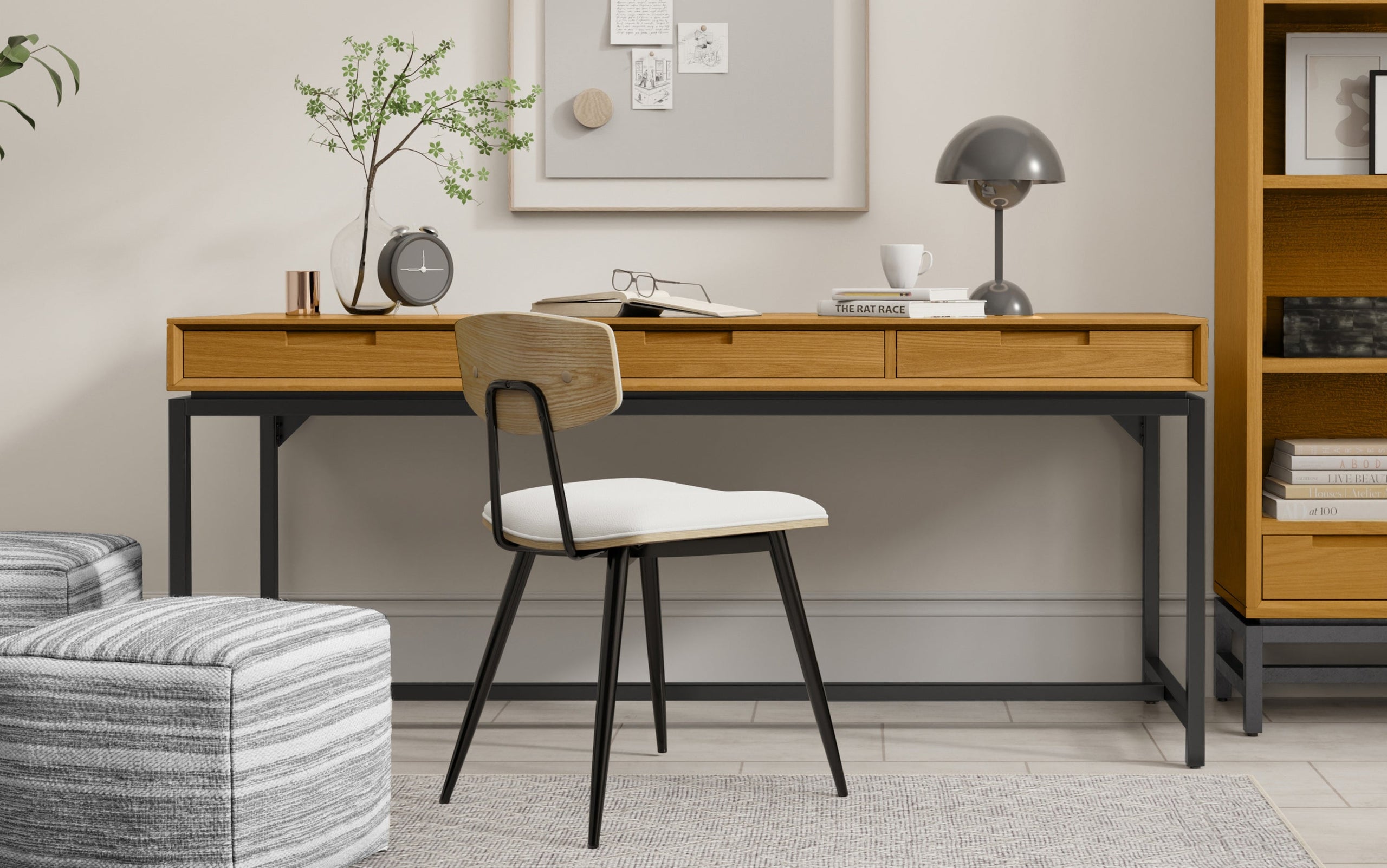 Oak Oak | Banting Mid Century Wide Desk