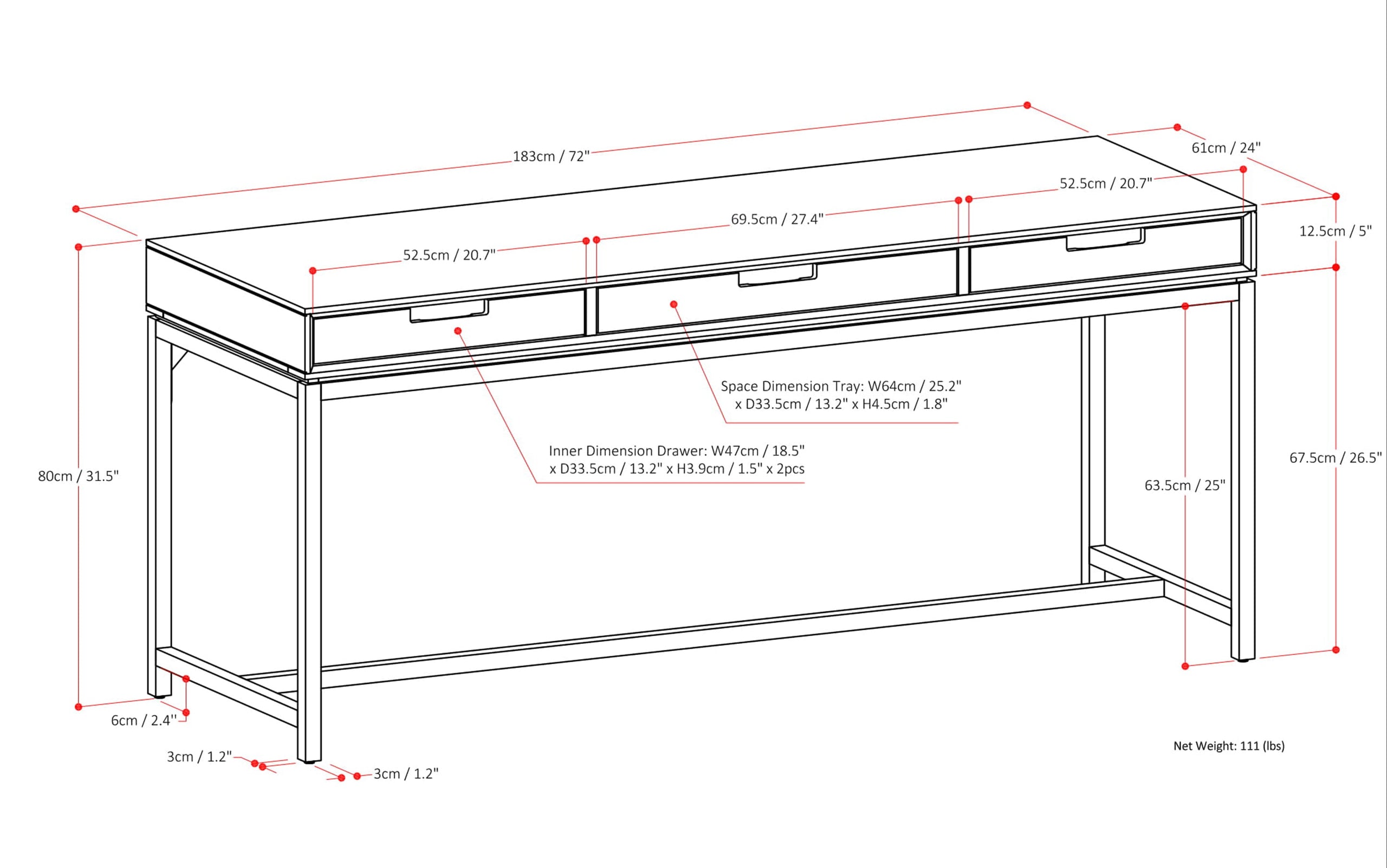 Oak Oak | Banting Mid Century Wide Desk