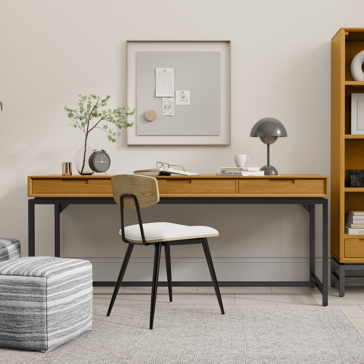 Oak Oak | Banting Mid Century Wide Desk in Oak