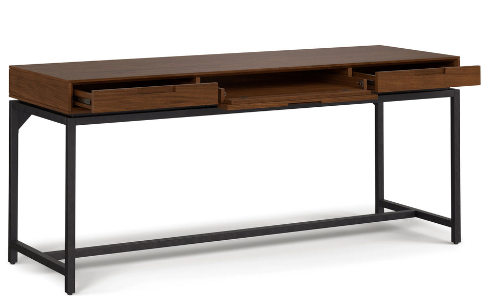 Walnut Solid Wood - Walnut Veneer | Banting Mid Century Wide Desk