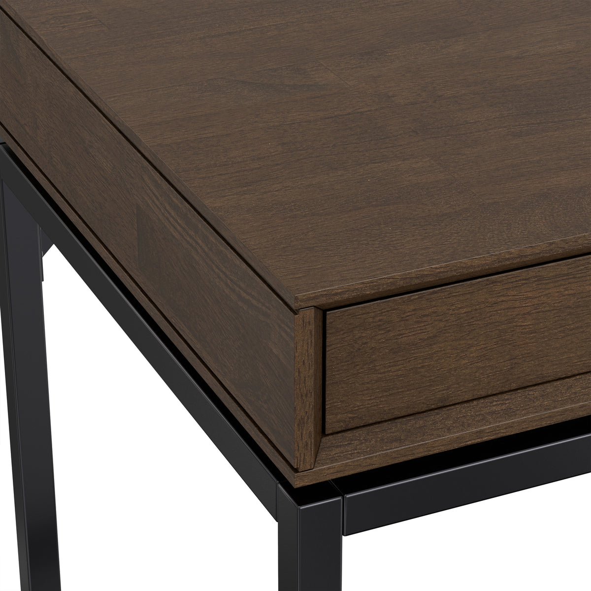 Deep Walnut Brown Rubberwood | Banting Mid Century Wide Desk in Rubberwood